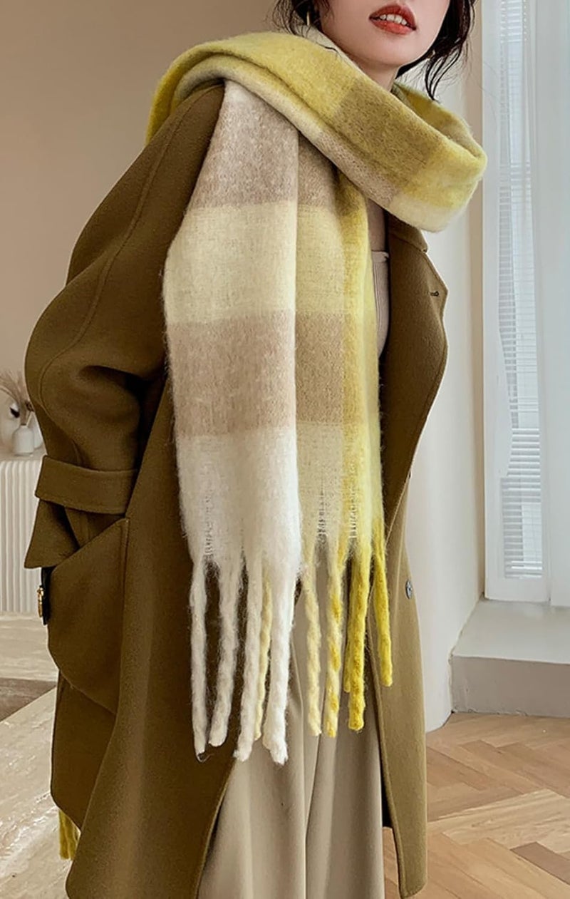 Wander Agio Winter Women Warm Scarf Long Shawl Large Scarves Cold Weather Thick Blanket Scarfs Colorful Plaid - Image 2